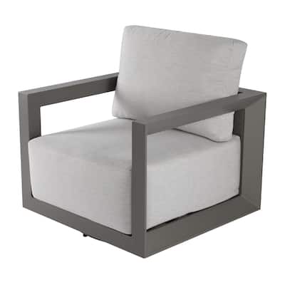 Elementi Newport Outdoor Aluminum Swivel Chair with Sunbrella® Cushions