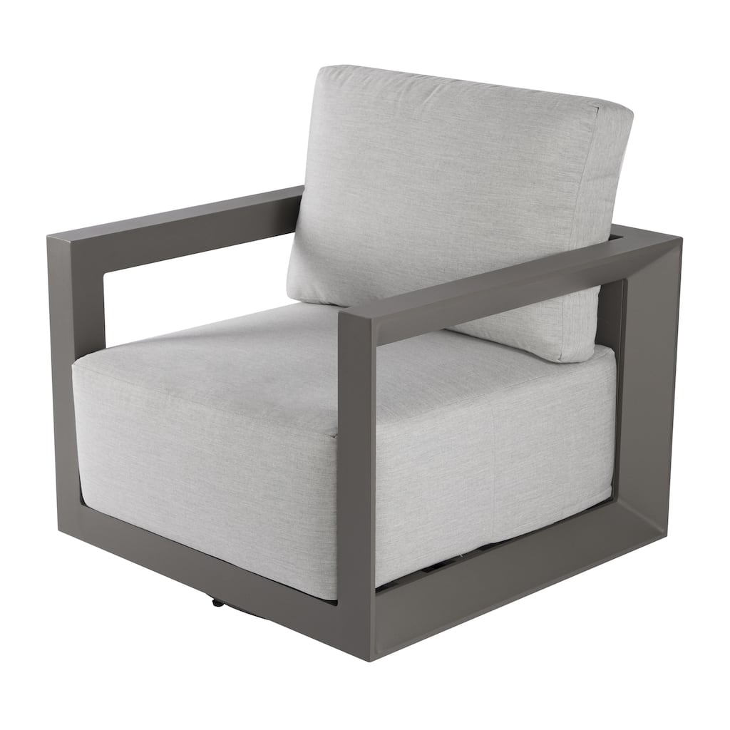 Elementi Newport Outdoor Aluminum Swivel Chair with Sunbrella® Cushions