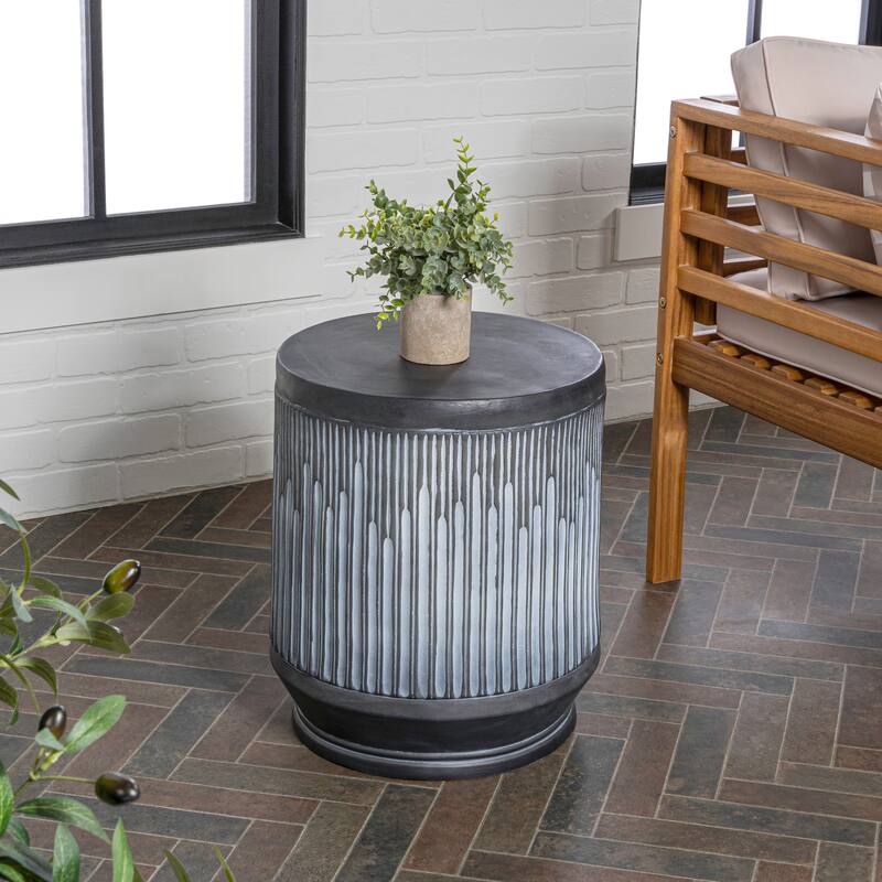 Adrian 17.5" Mid-Century Modern Brutalist Accent Table , by JONATHAN Y