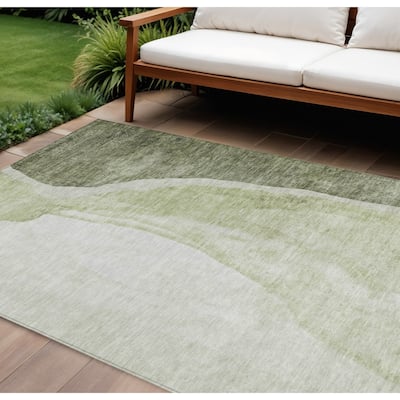 HomeRoots Abstract Transitional Rectangle Outdoor Rug