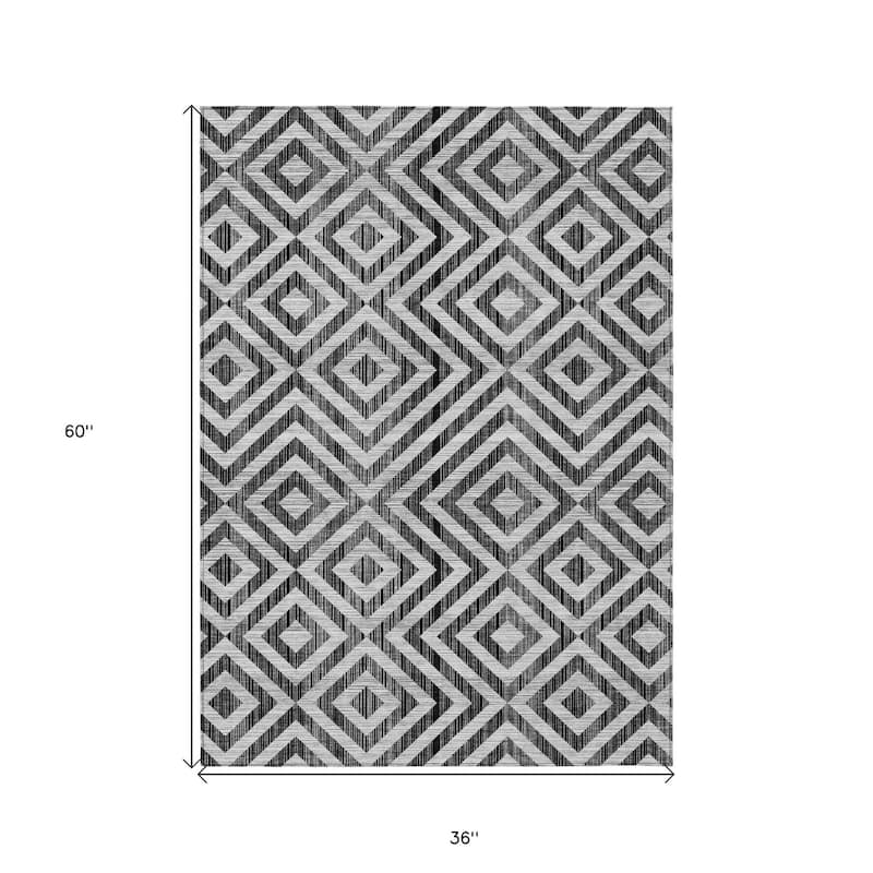 HomeRoots Geometric Transitional Rectangle Outdoor Rug