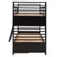 preview thumbnail 14 of 18, Elegant Twin over Twin Wood Bunk Bed with Built-in Ladder and 2 Drawers, Maximized Space, Solid Construction, Espresso