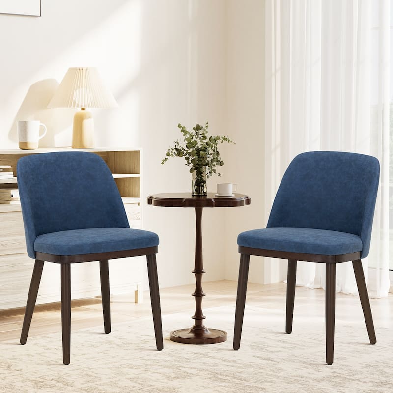 Set of 2 Upholstered Wood Dining Chairs for Dining Room, Restaurant