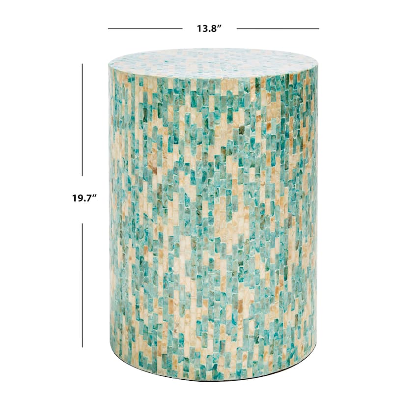 SAFAVIEH Tessie Mosaic Round Accent Table - 13.8" W x 13.8" L x 19.7" H - 14Wx14Dx20H