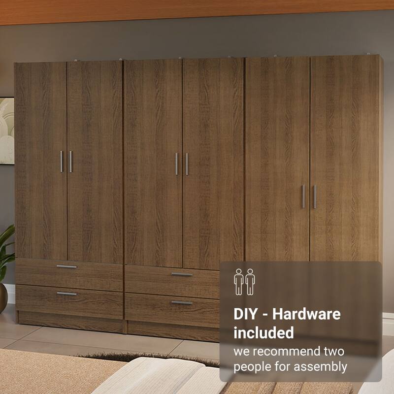 MADESA 6 Doors 4 Drawers Wardrobe Set Bedroom Storage Cabinet