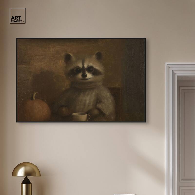 Raccoon Reverie Canvas by Art Remedy