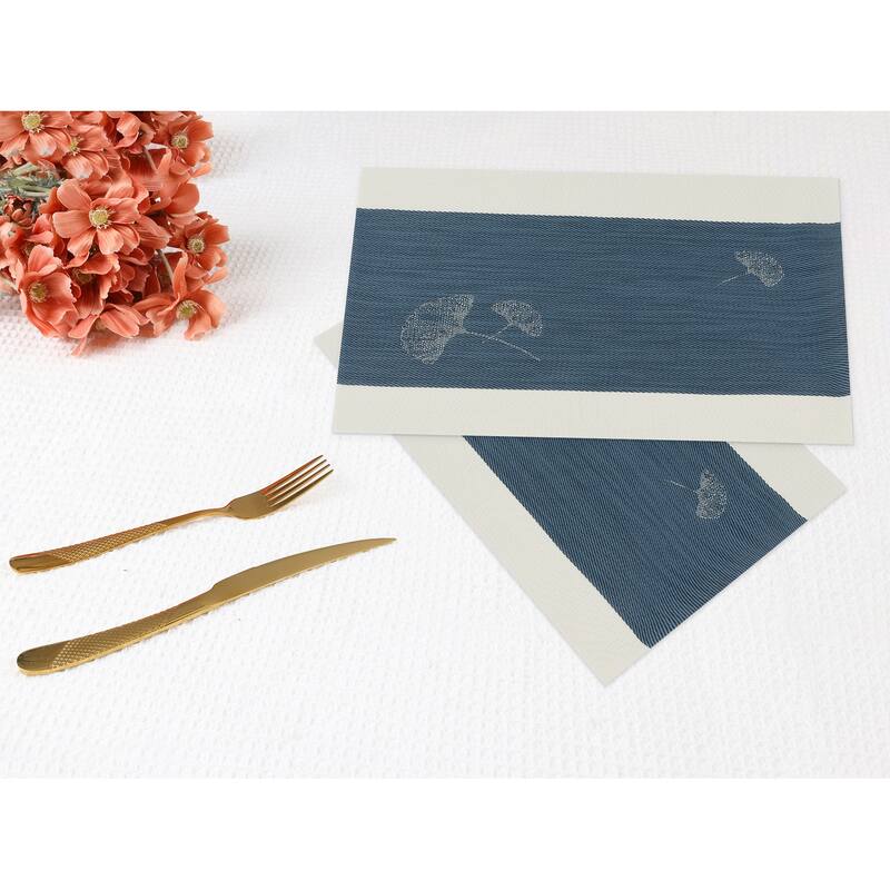 Set of 6 PVC Placemats for Kitchen Dining Table Decor Heat Resistant Table Placemats Wipeable Table Mat - 18*12in