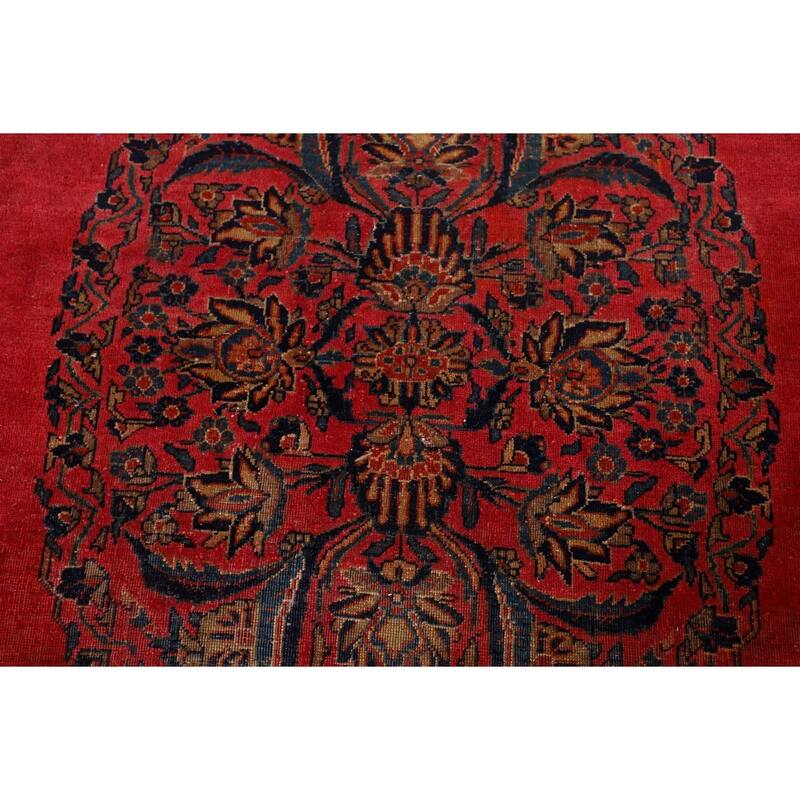 Pre-1900 Antique Sarouk Mohajeran Persian Rug Hand-Knotted Wool Carpet - 10'1"x 13'5"