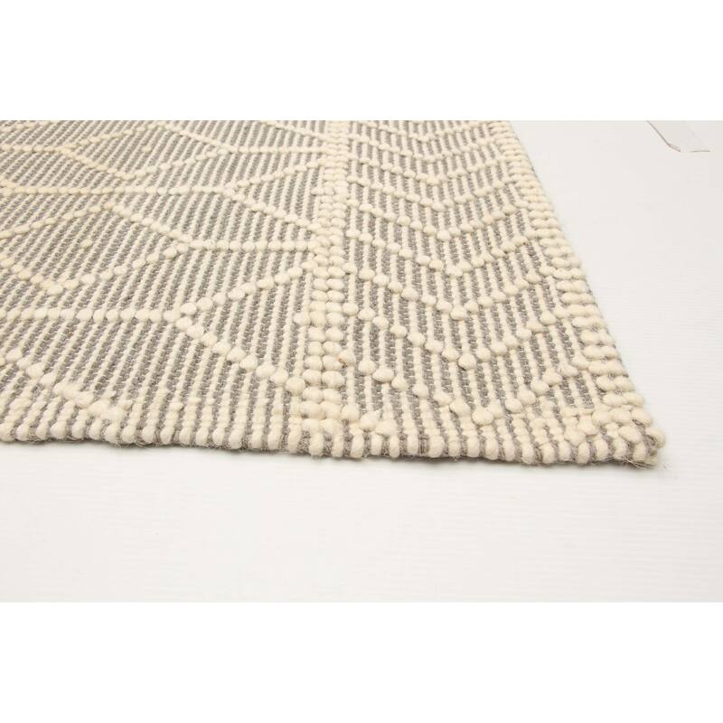 ECARPETGALLERY Braid weave Sienna Grey Wool Rug - 5'0 x 7'9