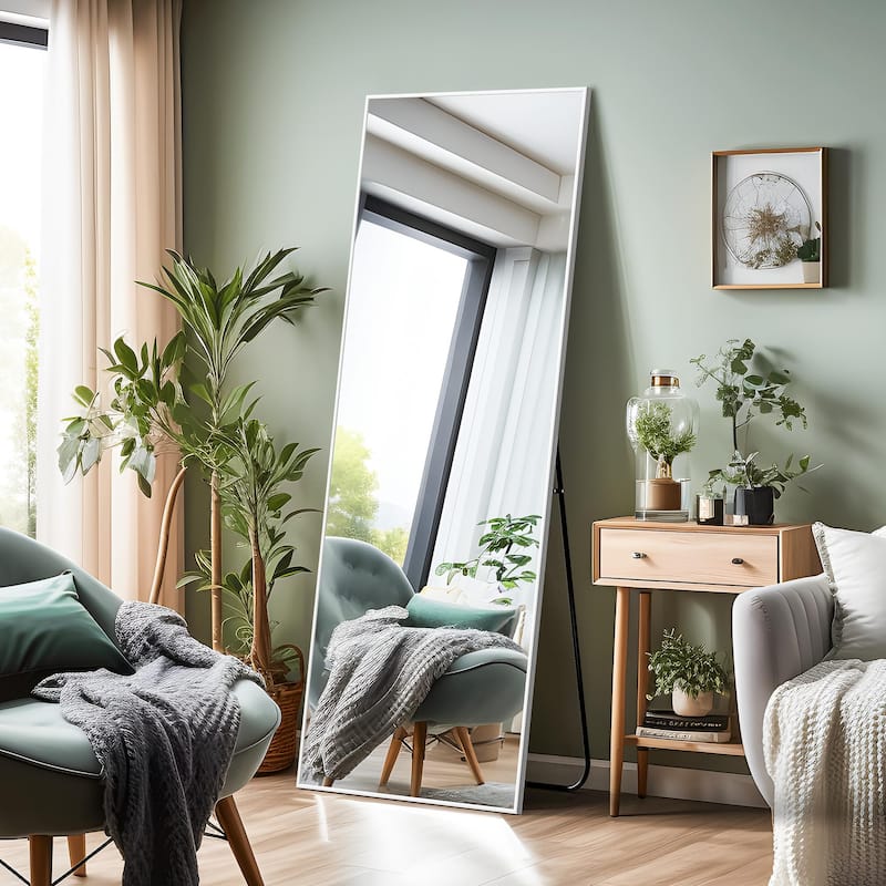 Dovelina Modern Full Length Floor Mirror - Freestanding Vanity Mirror for Bathroom or Living Space