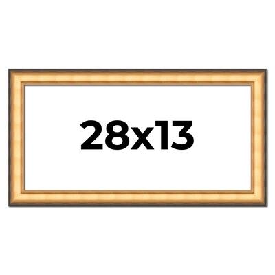 28x13 Frame Gold Plein Aire Solid Wood Picture Frame Width 2 Inches |