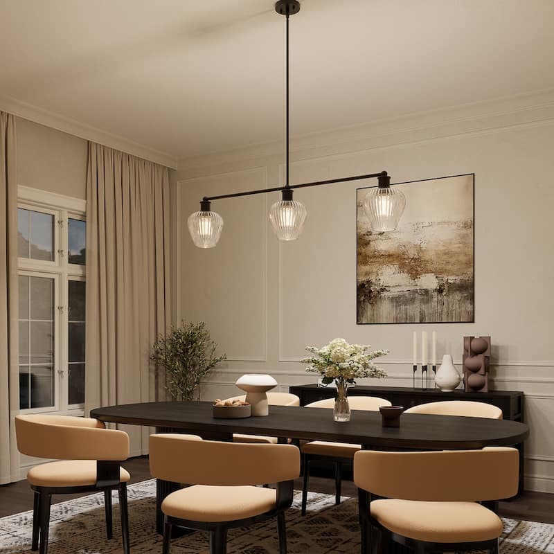 Acroma 3 - Light Dimmable Kitchen Island Linear Chandelier