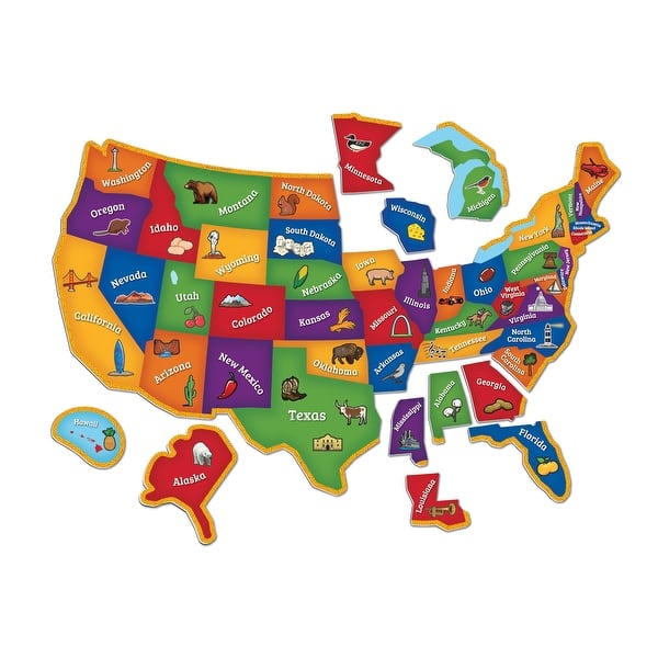 slide 2 of 4, Learning Resources Magnetic U.S. Map Puzzle Multi - Kids