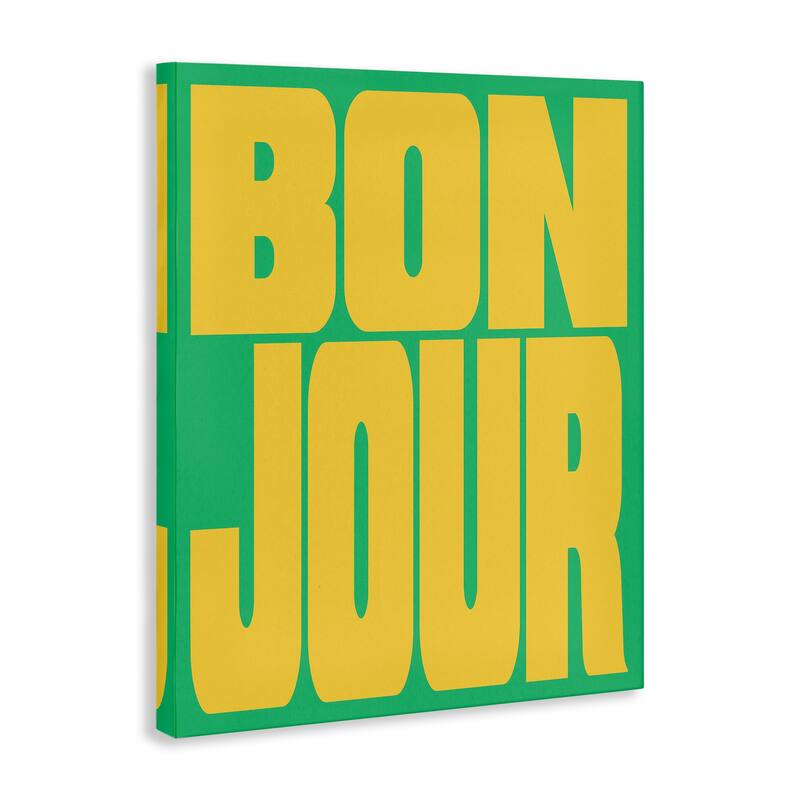 Stupell Bonjour Yellow & Green Canvas Wall Art Design By House of Lulu