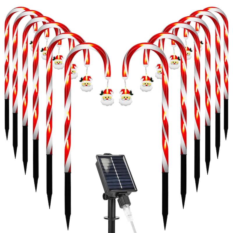 Solar Christmas Candy Cane String Lights