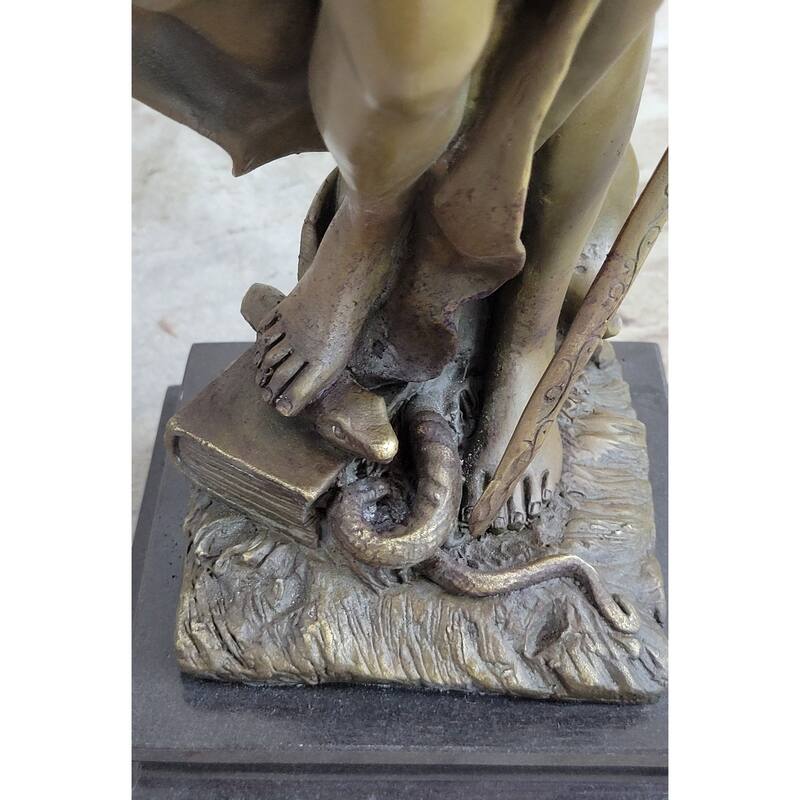 Real Bronze Metal Statue With Marble Lady Blind Justice Scales Lawyer Sculpture