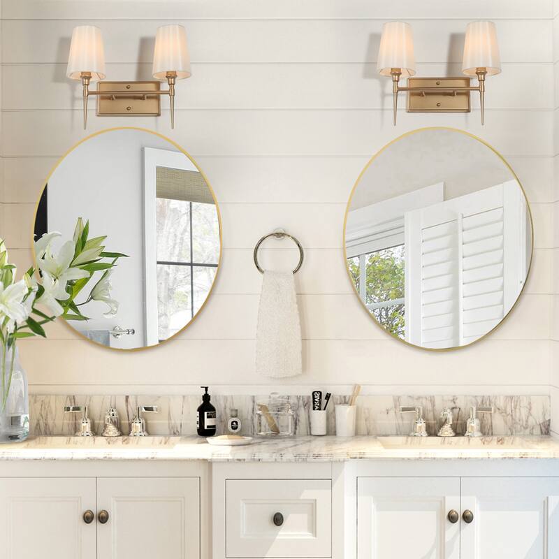 Modern 3-Light Gold Bathroom Vanity Light Fabric Wall Sconces