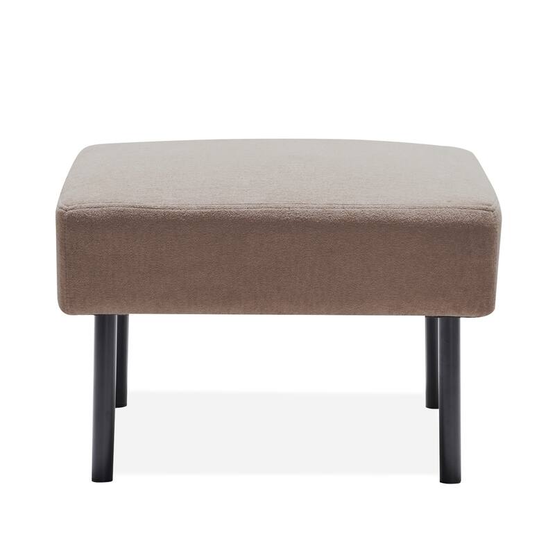 L-Shaped 2 Seater Sofa with Ottoman, Modern Polyester Fabric Loveseat Sofa, Comfy Small Couches for Small Space