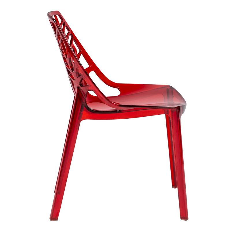 Stackable Dining Chair in Polypropylene (Set of 4) Modern Cut-out Design Backrest Accent Side Chair