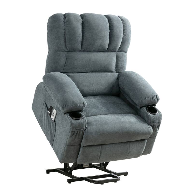 Power Lift Recliner Chair for Elderly with Vibration Massage and Heat, Living Room Single Electric Sofa with USB & Cup Holder