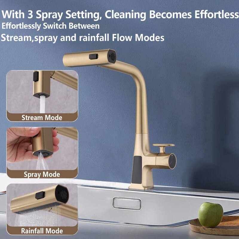 Topcraft Stainless Steel Pull Down Kitchen Faucet