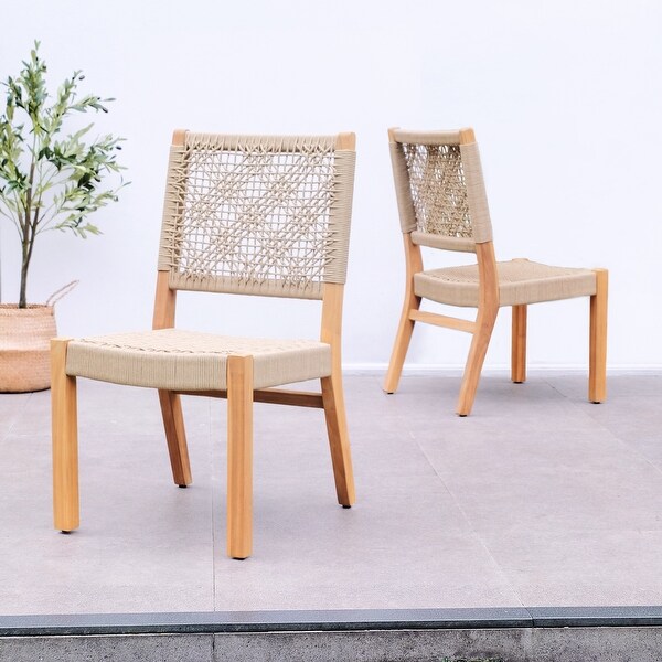 Cambridge Casual Nassau 2-piece Teak Patio Dining Chair - On Sale