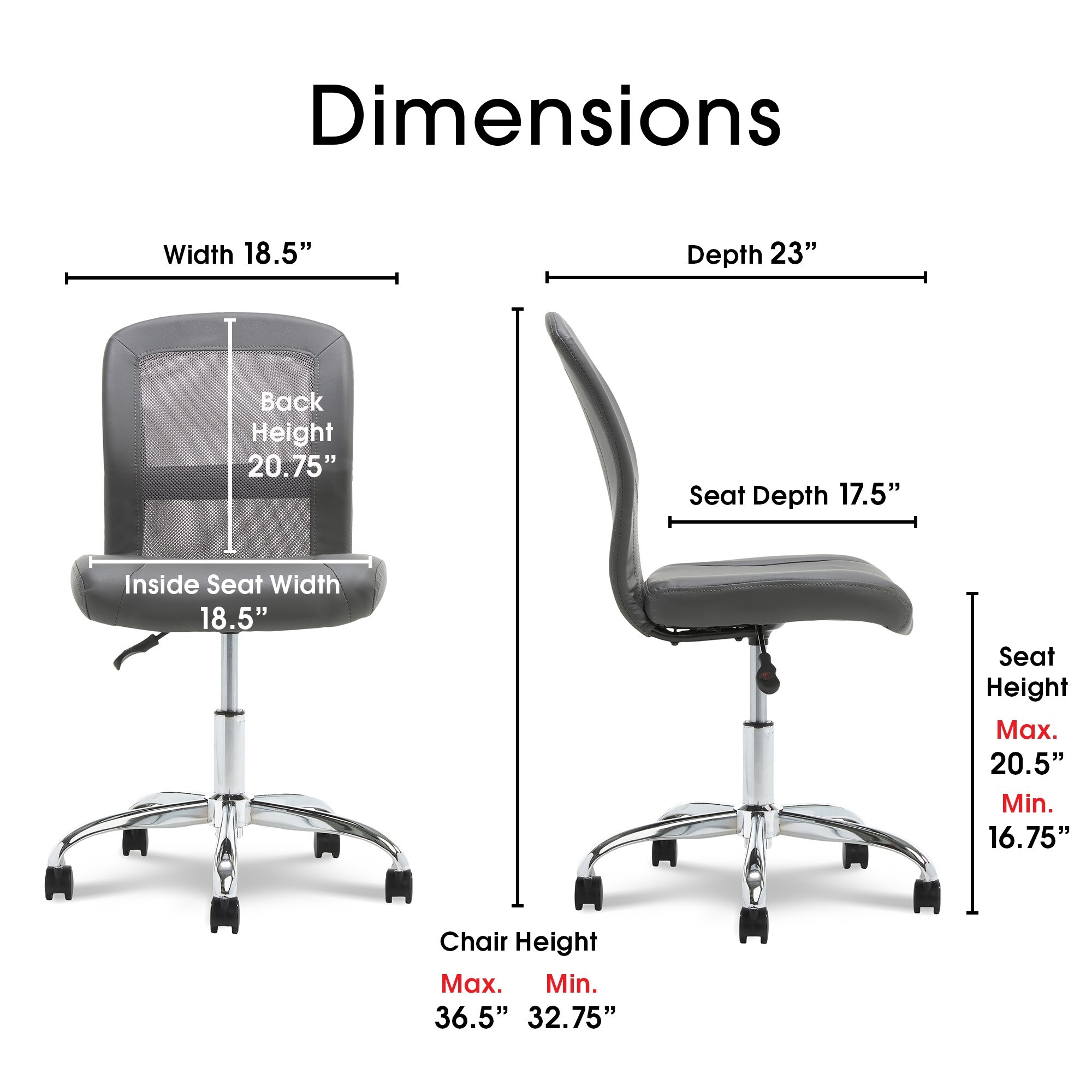 Serta Essentials Computer Chair Faux Leather Overstock 20893061
