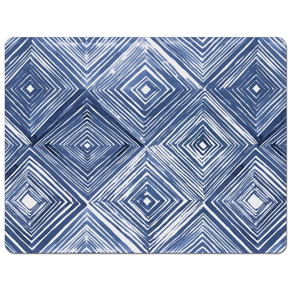 Shibori Blues Flexible Plastic Cutting Board Mat 15" x 11.5", Made in the USA, Decorative, Flexible, Easy to Clean