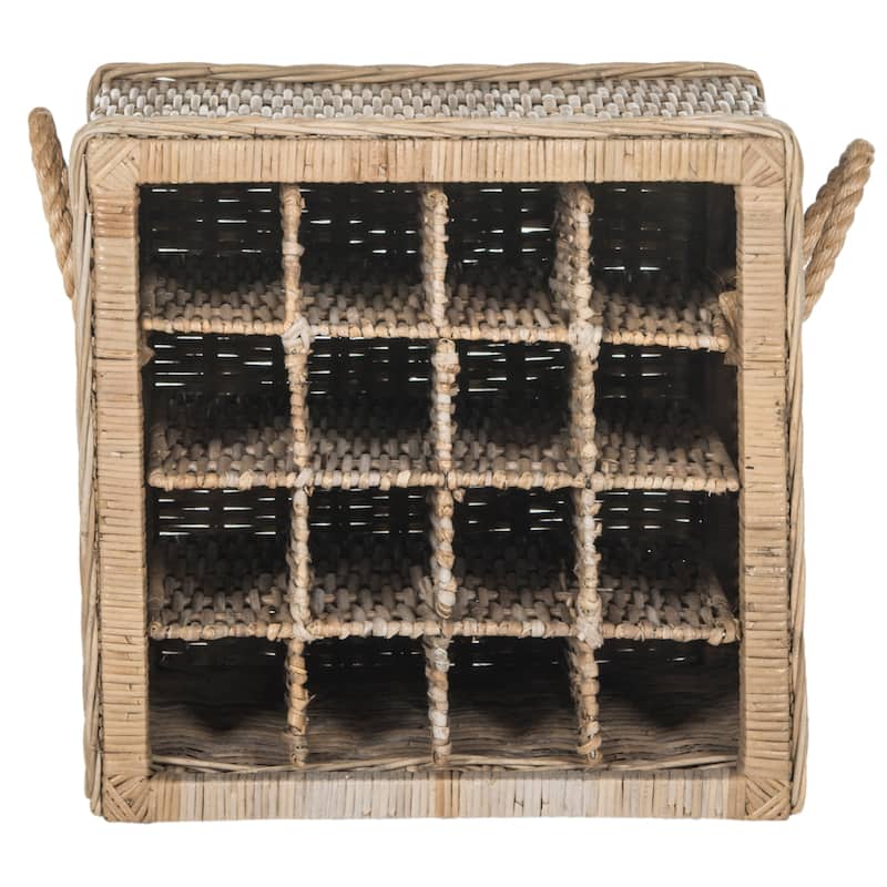 SAFAVIEH Aziza Natural 16-Bottle Wicker Storage Wine Rack