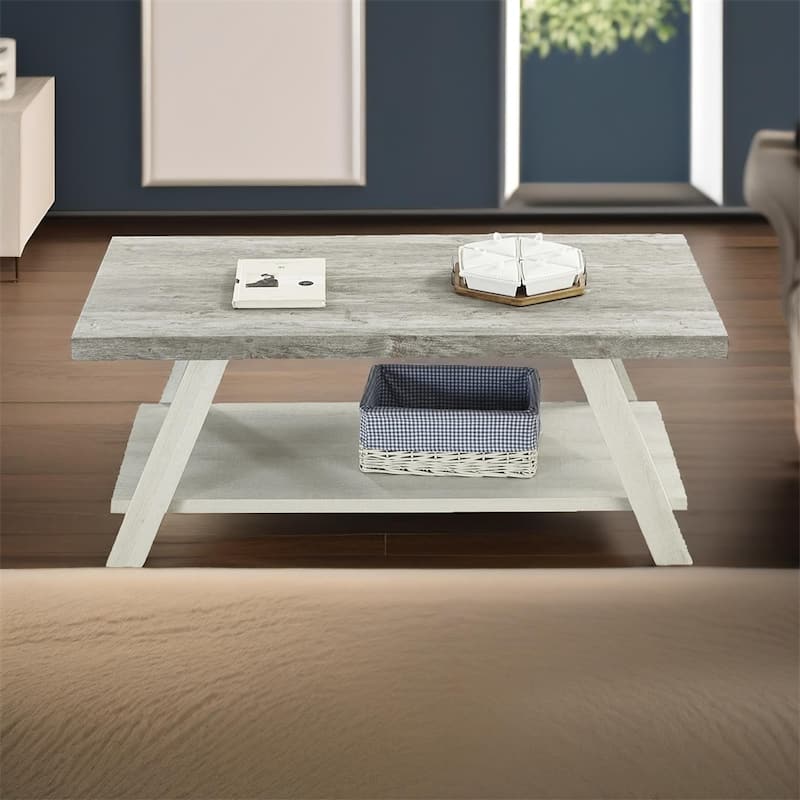 Athens Contemporary Replicated Wood Shelf Coffee Table