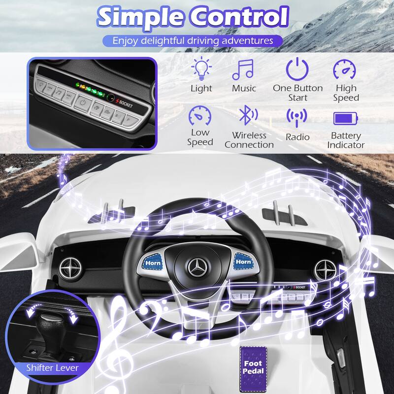 Gymax Licensed Mercedes-Benz SL R231 Kids Ride on Car 12V Electric