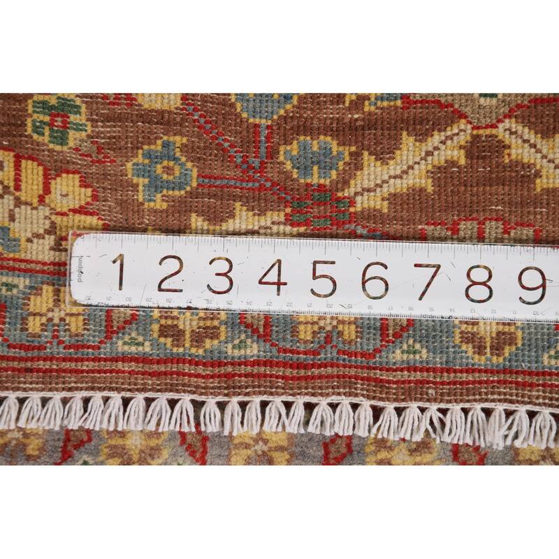 Brown Floral Kazak Oriental Foyer Rug Handmade Wool Carpet - 2'0"x 3'0"