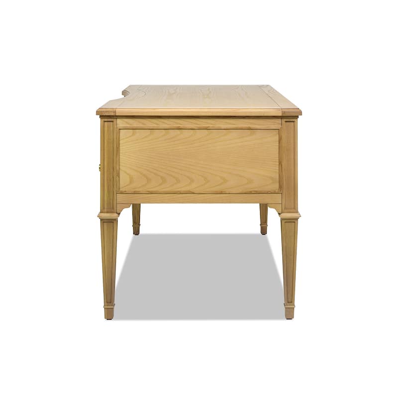 Dauphin 59" Modern Farmhouse 5-Drawer Solid Wood Executive Desk