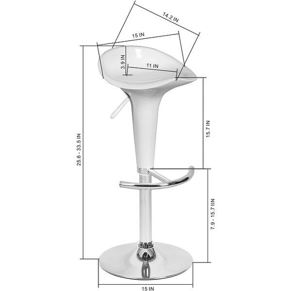 High Gloss Ergonomic Adjustable Swivel Bar Stools with Footrest - Bed ...