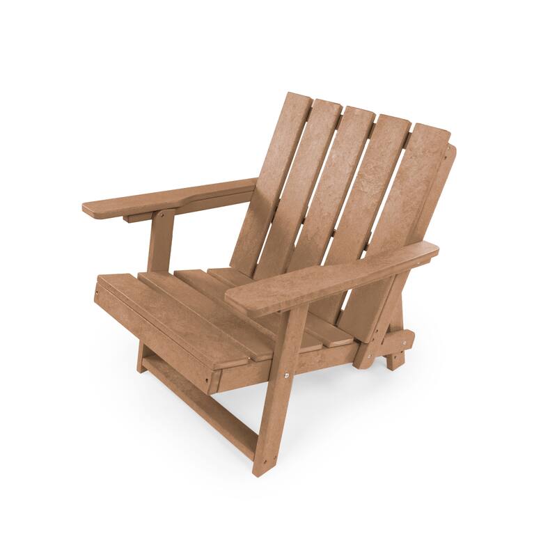 Amalfi Fully Assembled All-Weather Outdoor Folding Modern Adirondack Chair and Table Set - 3-piece
