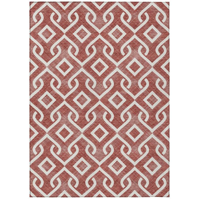 HomeRoots Geometric Transitional Rectangle Outdoor Rug