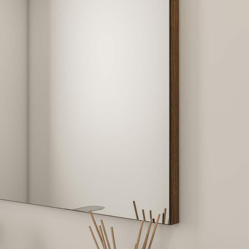 Eviva Sax 24" x 30" Rectangular Rosewood Metal Framed Mirror