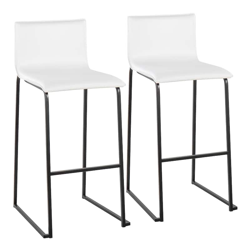 Silver Orchid Mara Upholstered 29" Fixed-Height Bar Stool - Set of 2