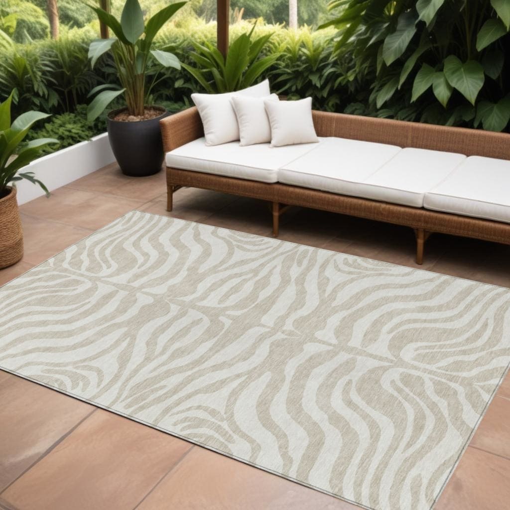 HomeRoots Animal Print Transitional Rectangle Outdoor Rug