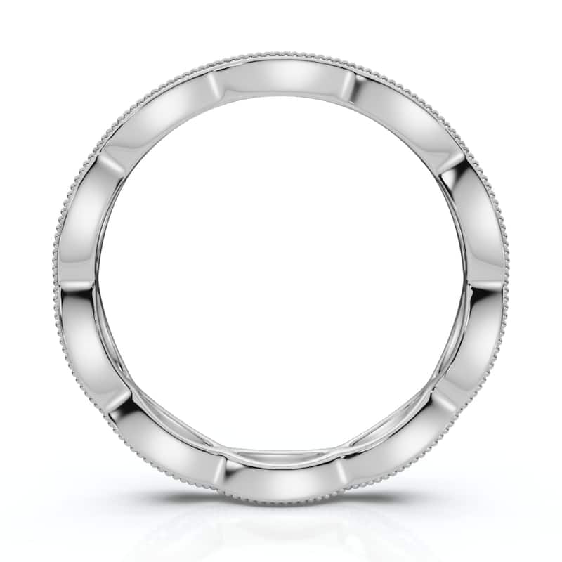 3/8ct Diamond Vintage Eternity Ring Stackable Womens Wedding Band White Gold