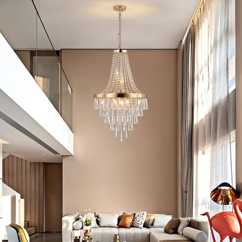 Glam Luxury Gold Crystal Chandeliers Ceiling Lighting for Dining Room ,Island,Hallway