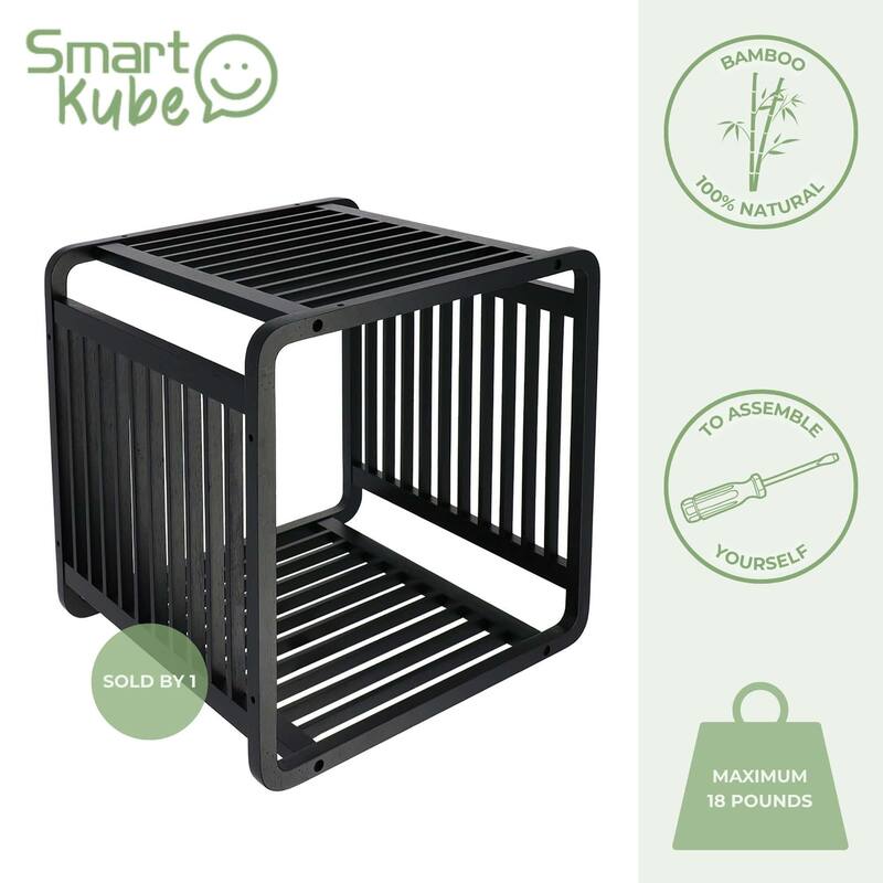 Smart Kube Bamboo Cube Storage, 13" Stackable Shelf Organizer