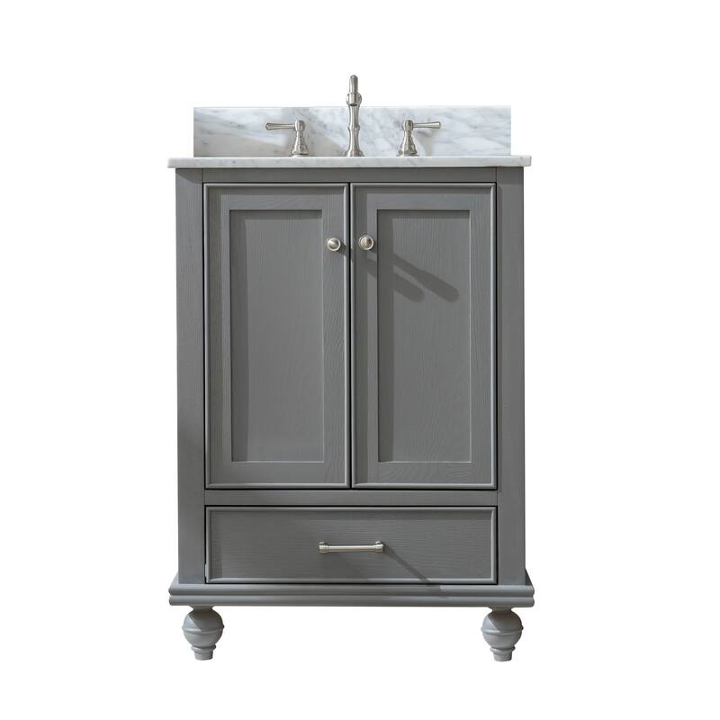 Sudio Design Bathroom Vanity Melissa Collection - 24" Single Sink - Grain Gray with Marble Top