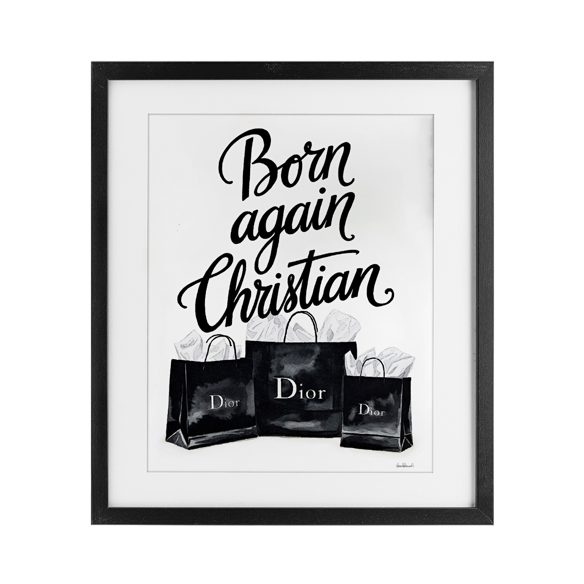 Stupell Shopping Born Again Christian Under Glass Framed Design By Amanda Greenwood