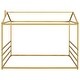 preview thumbnail 4 of 9, Queen Golden Metal House Shape Platform Bed for Bedroom
