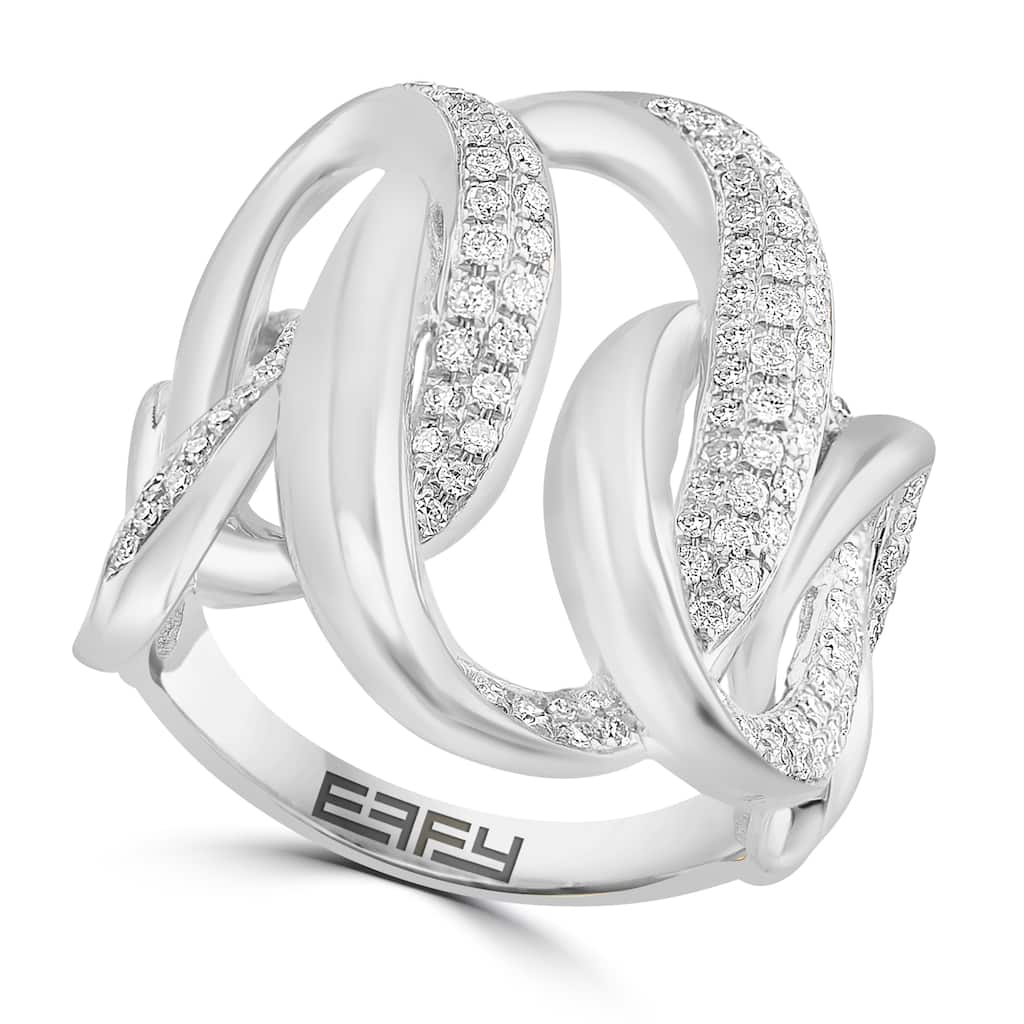 Effy 925 Sterling Silver Diamond Statement Ring