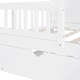 preview thumbnail 9 of 8, Full Size Wooden House Bed Daybed With Twin Trundle,Roof,Windows,White