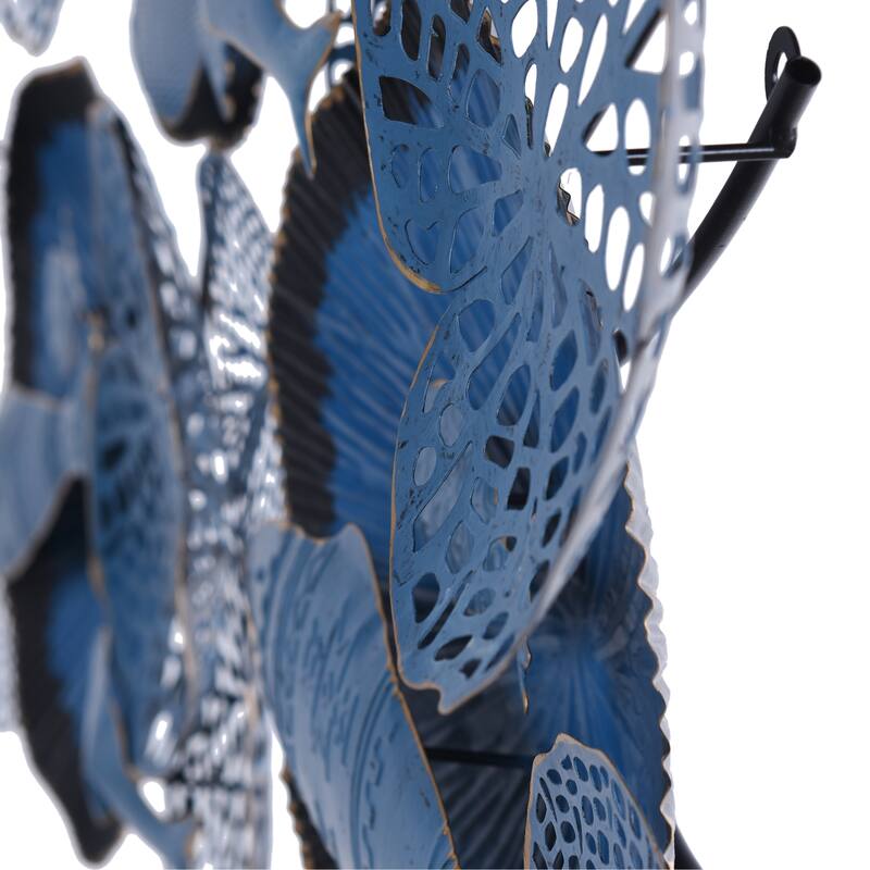 Nobu - Metal Wall Hanging in Navy and Gold Finish