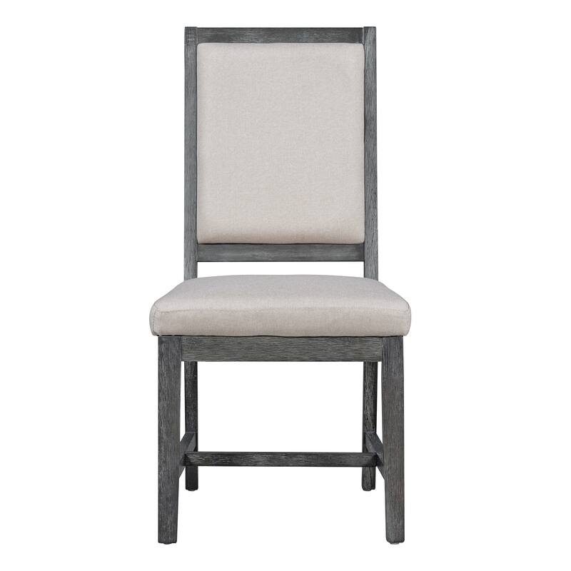 Farmhouse 5-Piece Dining Set with Extendable Round Table and 4 Upholstered Chairs for Kitchen or Dining Room