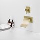 preview thumbnail 28 of 34, Wall Mount Bathroom Faucet Waterfall Brass Modern 2 Hole Bathroom Sink Basin Vanity Faucets with Valve